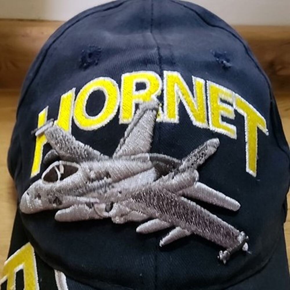 Eagle Crest F-18 Hornet Fighter Jet Baseball Cap Men's Adjustable Navy Blue - Picture 2 of 10